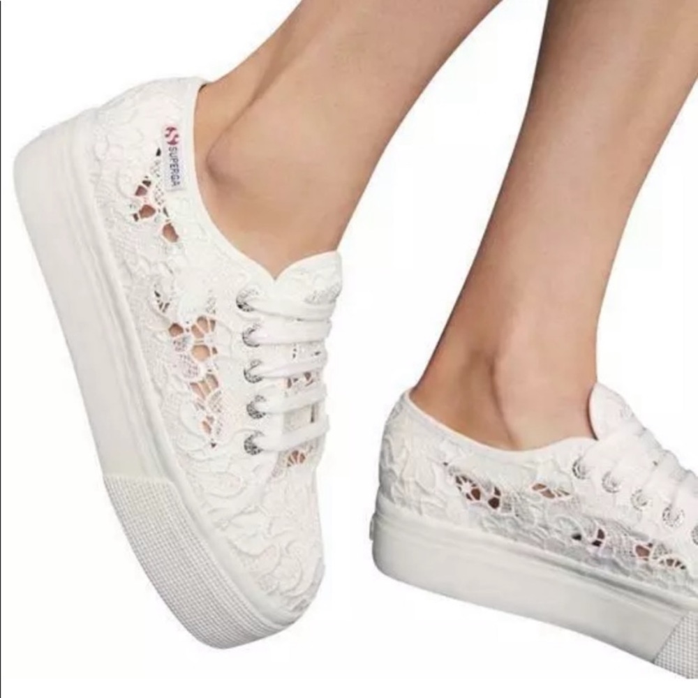 Superga Lace Platform Sneakers 8.5